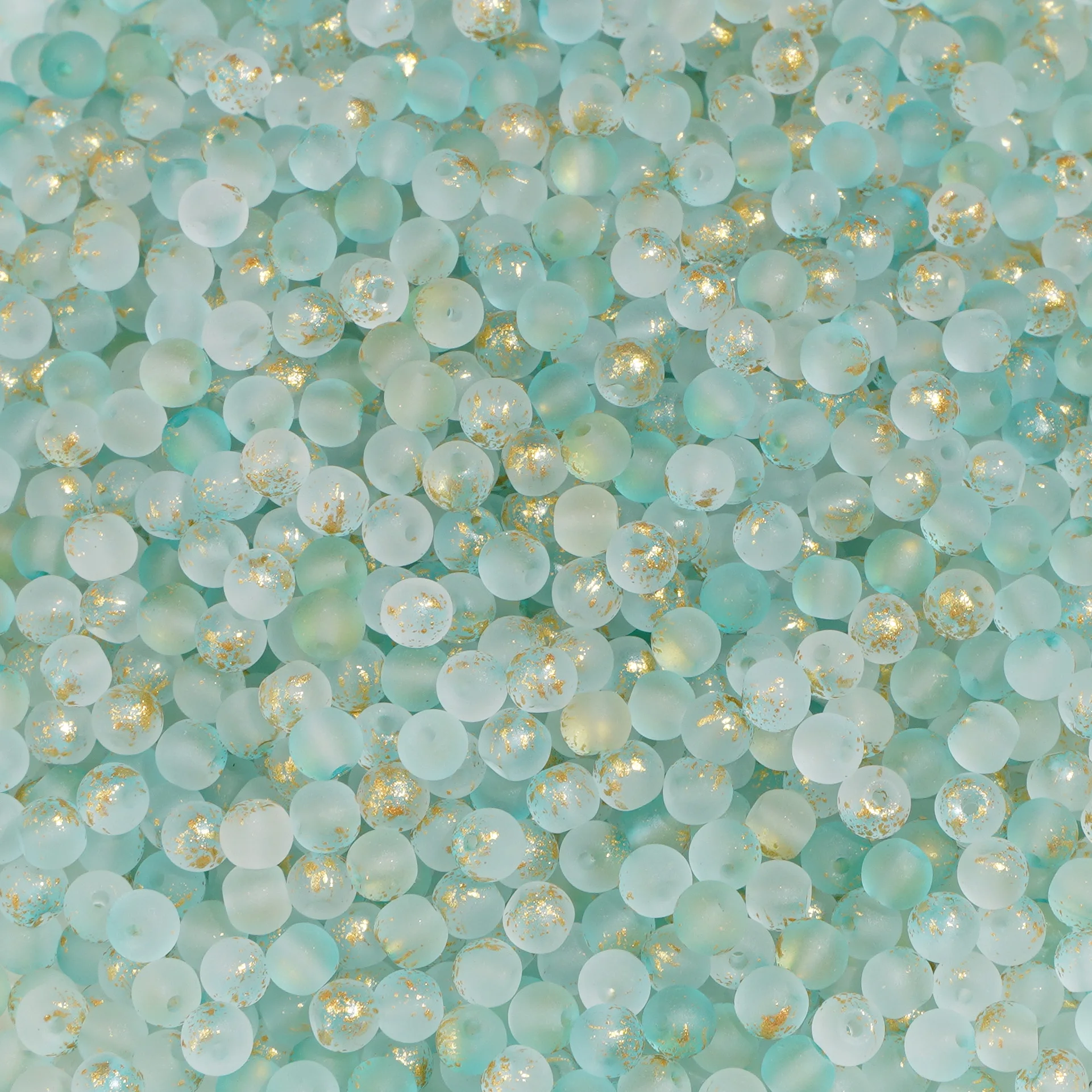 Frosted Gold Splattered Glass Beads Set 9 Frosted Gold Splattered Glass Beads Set - Image 9