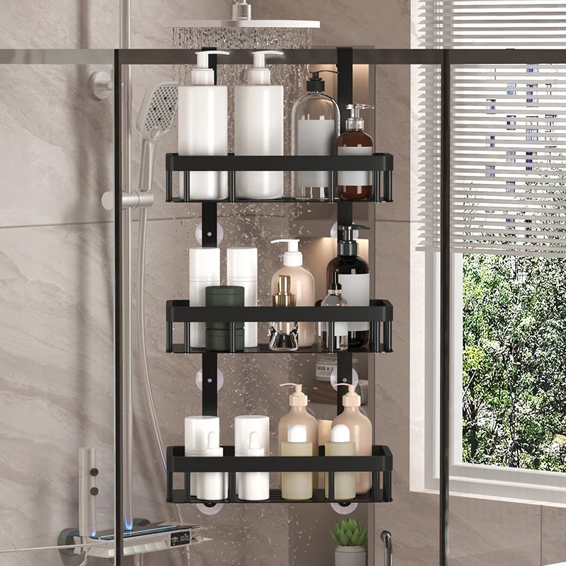 Wall-Mounted Bathroom Storage Rack 1123-3H 1 Wall-Mounted Bathroom Storage Rack 1123-3H