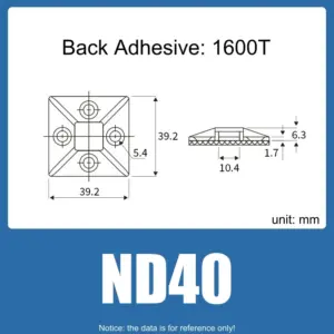 100pcs Nylon Cable Tie Mounts with 1600T Adhesive 18 Sf7fb068d8a324469a4a7ec43846b77075