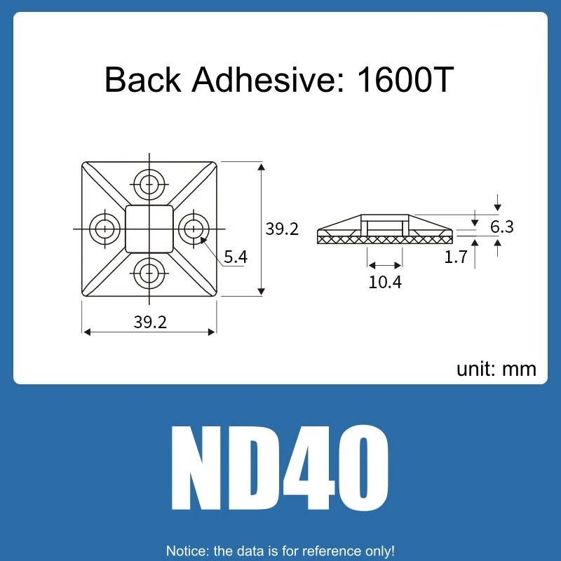100pcs Nylon Cable Tie Mounts with 1600T Adhesive 9 100pcs Nylon Cable Tie Mounts with 1600T Adhesive - Image 9