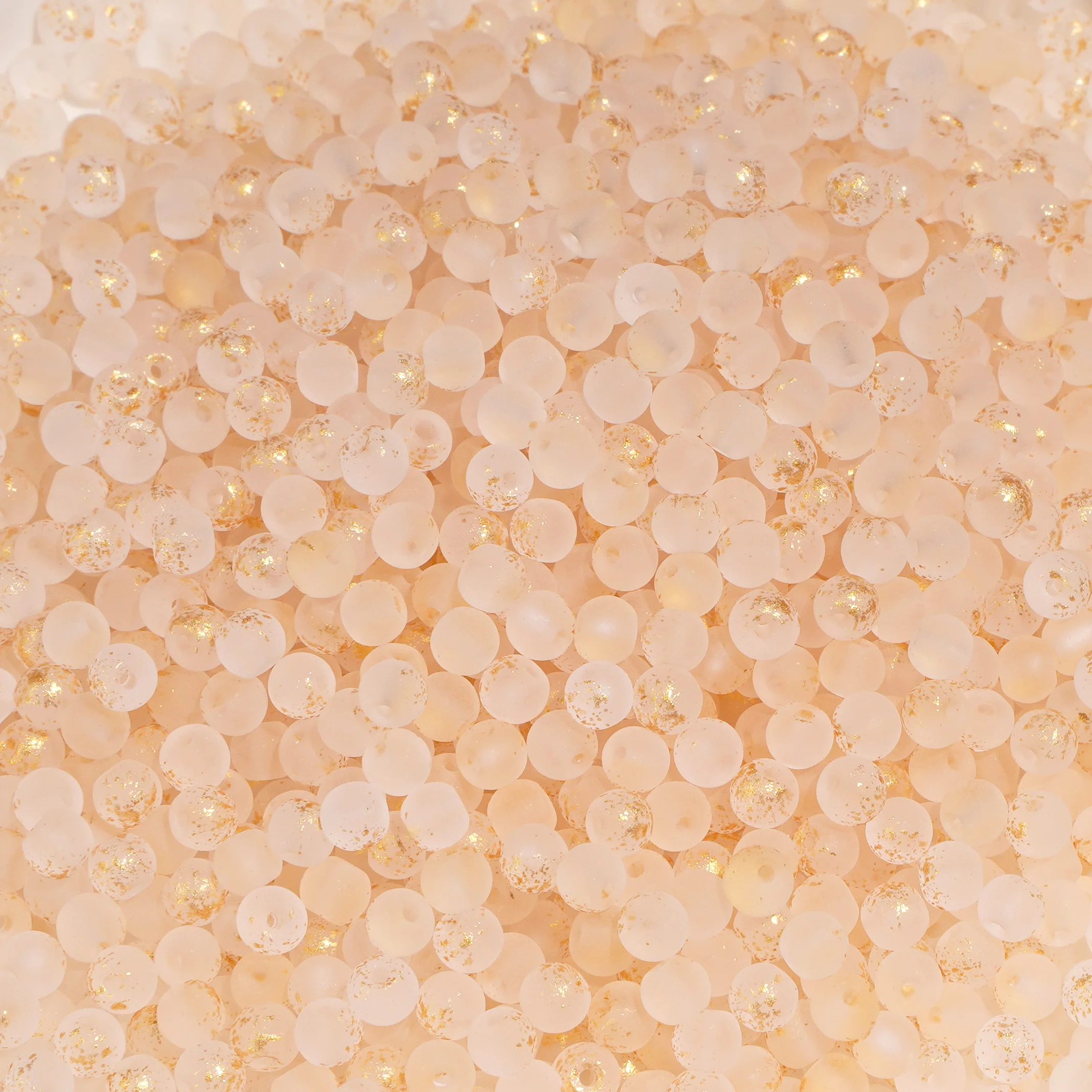 Frosted Gold Splattered Glass Beads Set 8 Frosted Gold Splattered Glass Beads Set - Image 8