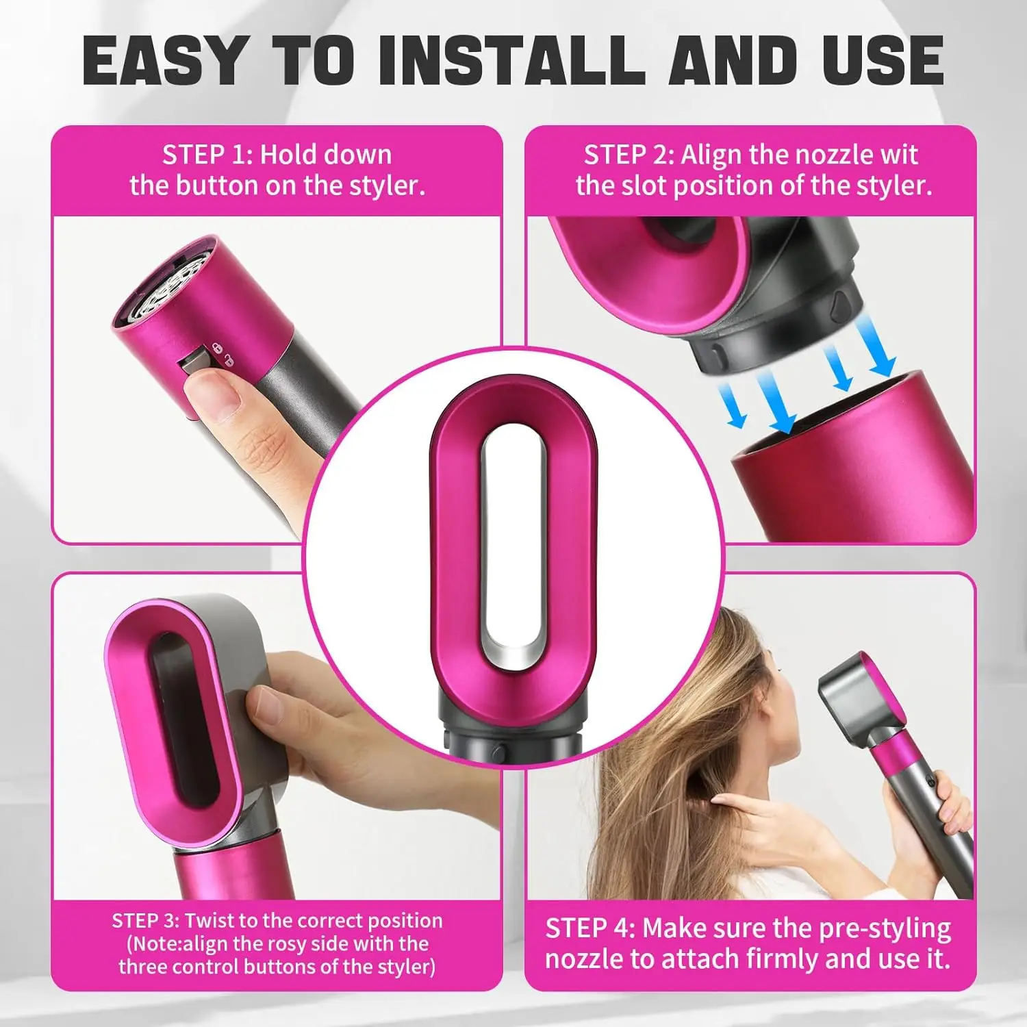 Stylish Styling Nozzle for Dyson & X9 Hair Dryers 3 Stylish Styling Nozzle for Dyson & X9 Hair Dryers - Image 3