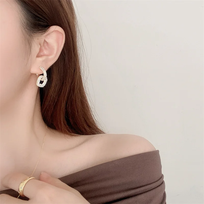 Vintage Copper Square Drop Earrings with Cubic Zirconia 6 Vintage Copper Square Drop Earrings with Cubic Zirconia - Image 6