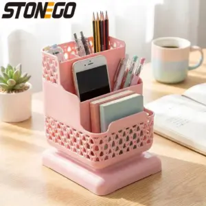 Pink Multi-Layer Desk Organizer
