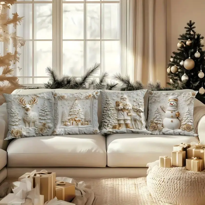 Festive Christmas Pillowcase with Embroidery 2 Festive Christmas Pillowcase with Embroidery - Image 2