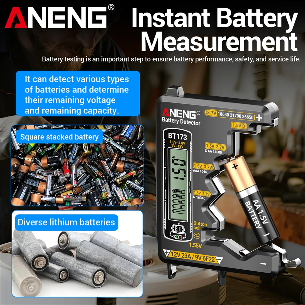 Digital Battery Tester 1.5V-12V for Household & Automotive 2 Digital Battery Tester 1.5V-12V for Household & Automotive - Image 2