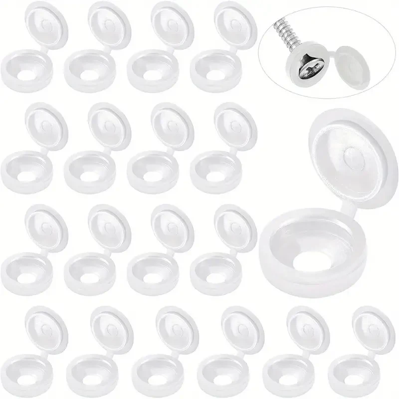 Hinged Plastic Screw Cap Covers 13mm, Pack of 100 5 Hinged Plastic Screw Cap Covers 13mm, Pack of 100 - Image 5