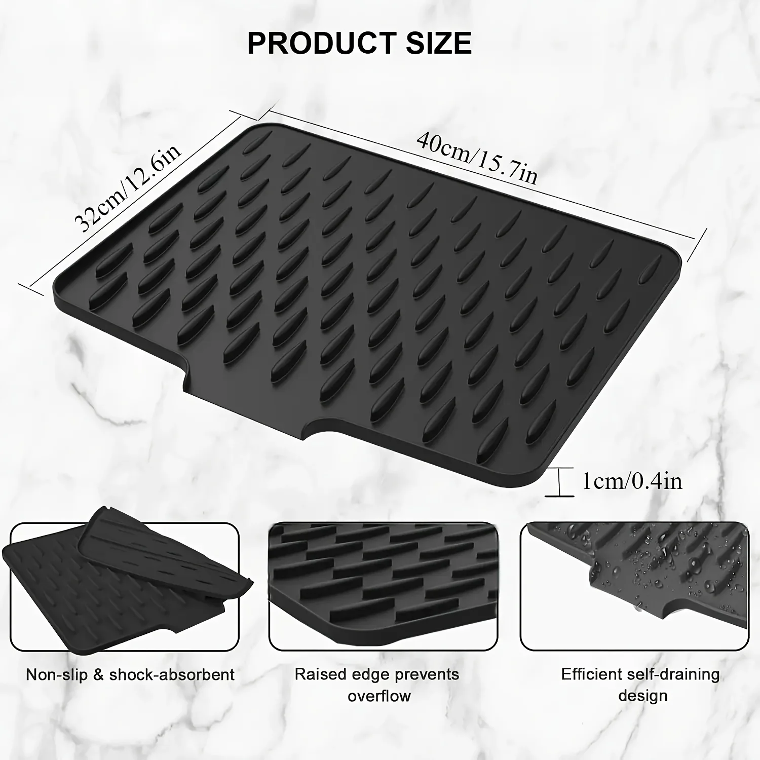 Silicone Drain Mat for Kitchen Counters 4 Silicone Drain Mat for Kitchen Counters - Image 4