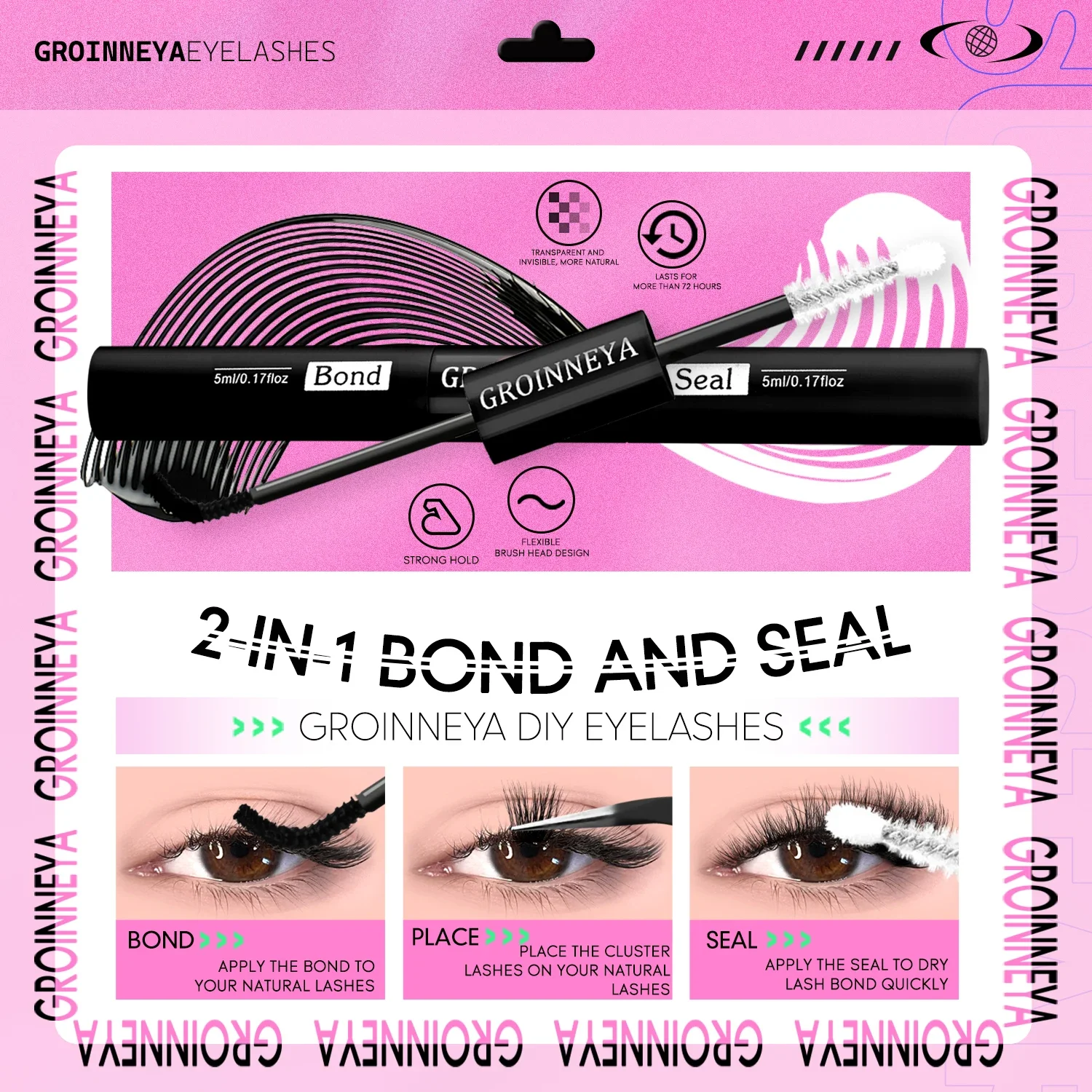 GROINNEYA Lash Clusters Kit for Glam 4 GROINNEYA Lash Clusters Kit for Glam - Image 4