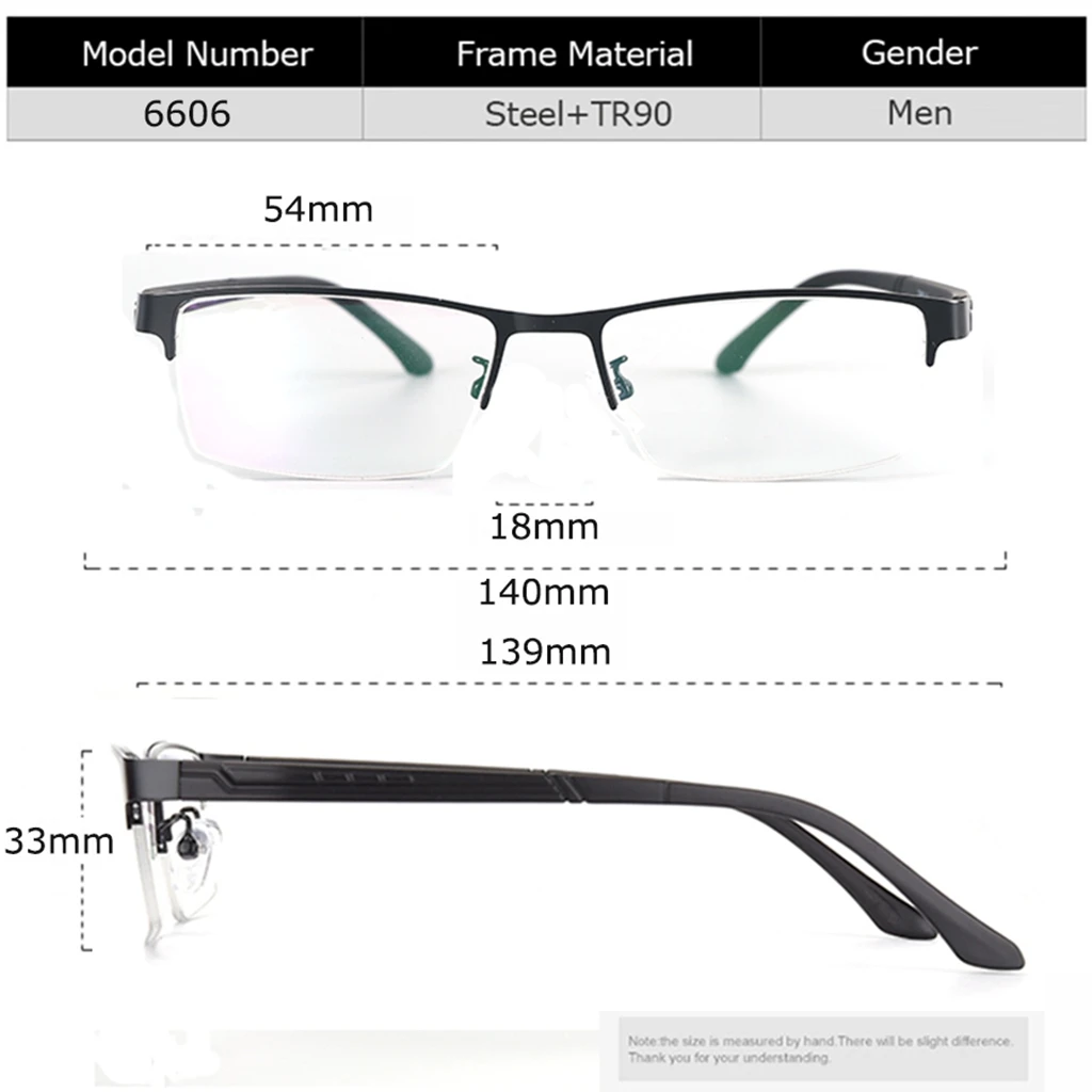 Bellacca 6606 Black Men's Semi-Rimless Eyeglasses 3 Bellacca 6606 Black Men's Semi-Rimless Eyeglasses - Image 3