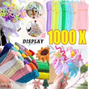 Vibrant Plush Pipe Cleaners Set (100-1000 pcs)