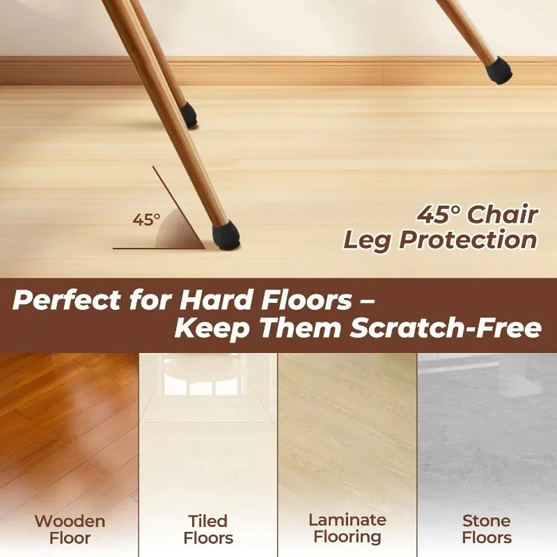 Black Chair Leg Protectors Set for 15-20mm Legs 3 Black Chair Leg Protectors Set for 15-20mm Legs - Image 3