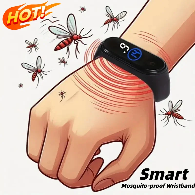Black Ultrasonic Mosquito Repellent Wristband 1 Black Ultrasonic Mosquito Repellent Wristband