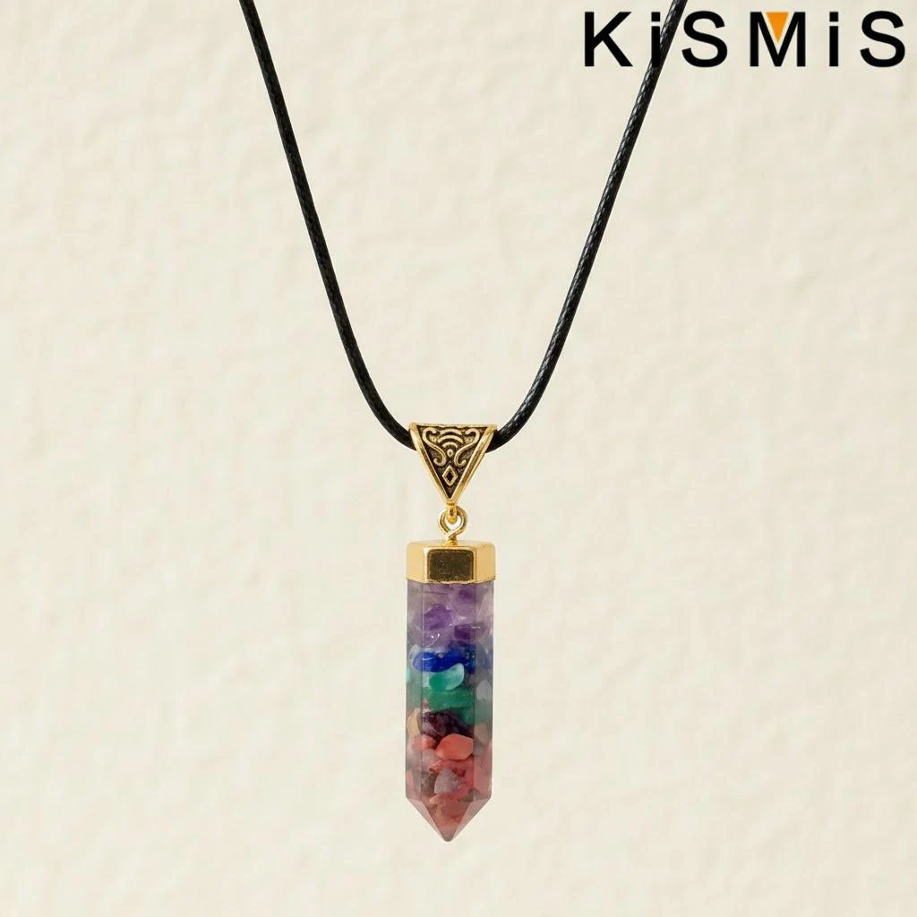 Vibrant Natural Stone Geometric Necklace 7 Vibrant Natural Stone Geometric Necklace - Image 7