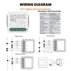 Smart ZigBee & Wi-Fi Dimmer Switch Module 10A 13 Sfe34eab5149847bba9d832d5cc44342fh