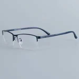 Men’s Semi-Rimless Black Alloy Eyeglasses Frame 7807-1 10 Sff2debe110634eb38d2657dcb622dc51K