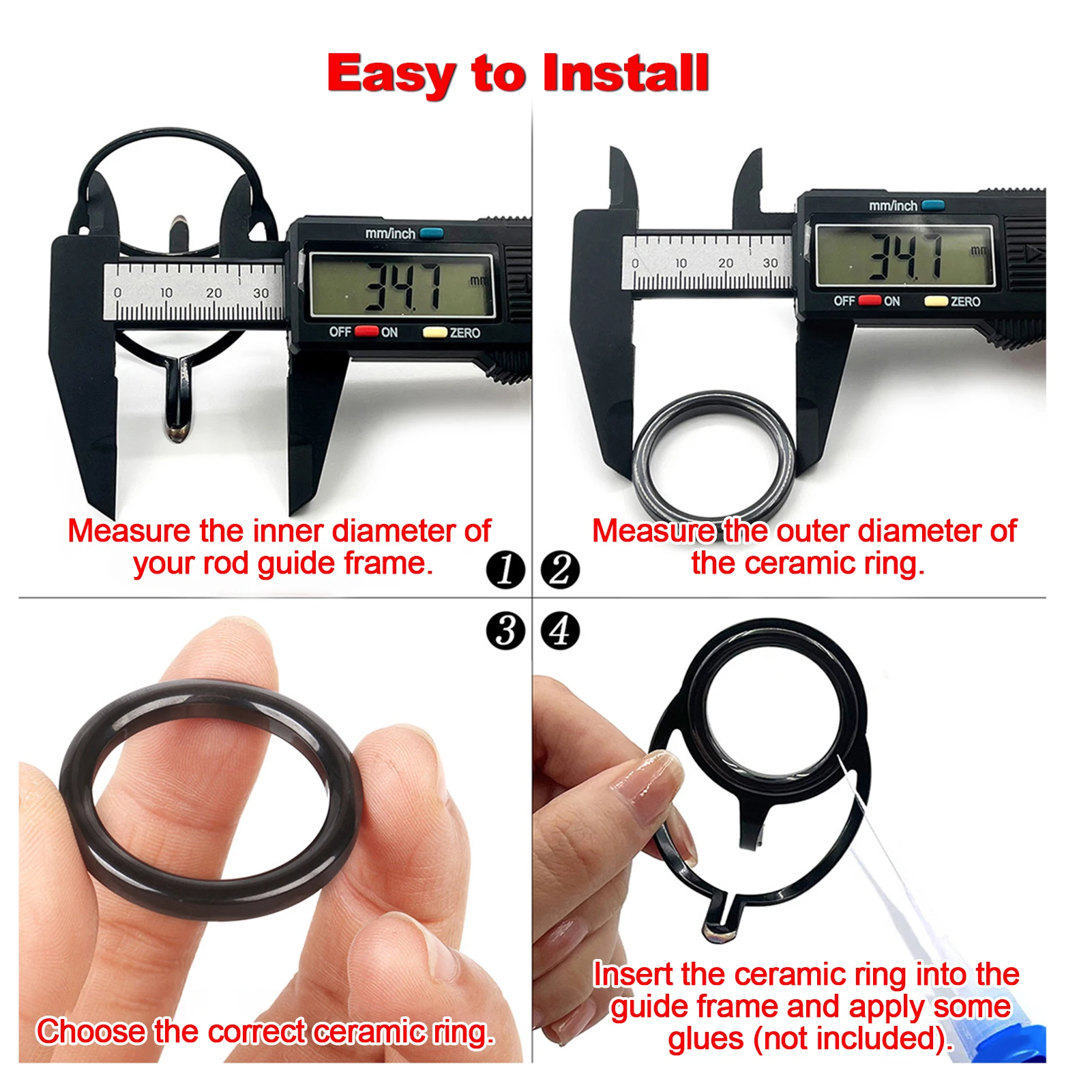 Fishing Rod Guide Repair Kit with Ceramic Rings 3 Fishing Rod Guide Repair Kit with Ceramic Rings - Image 3