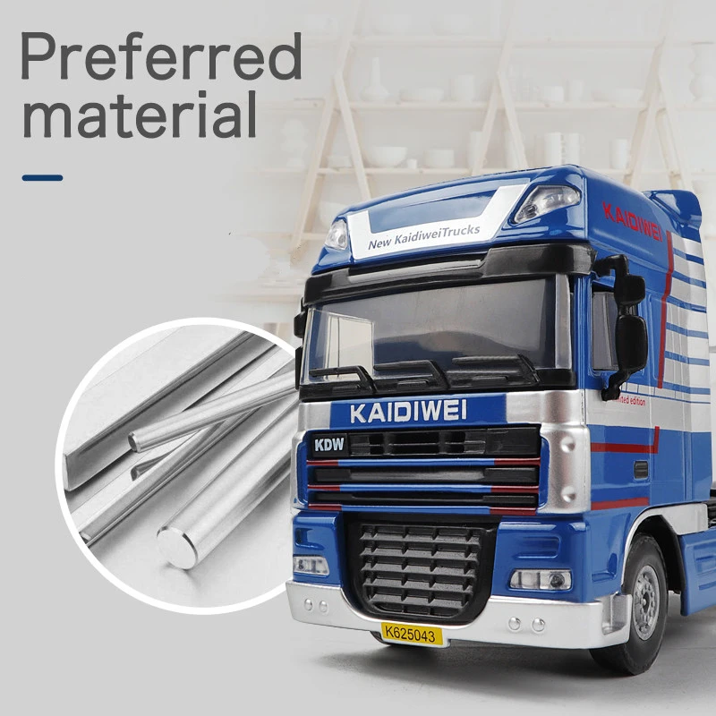 Blue Alloy Double Deck Flatbed Truck Model 3 Blue Alloy Double Deck Flatbed Truck Model - Image 3