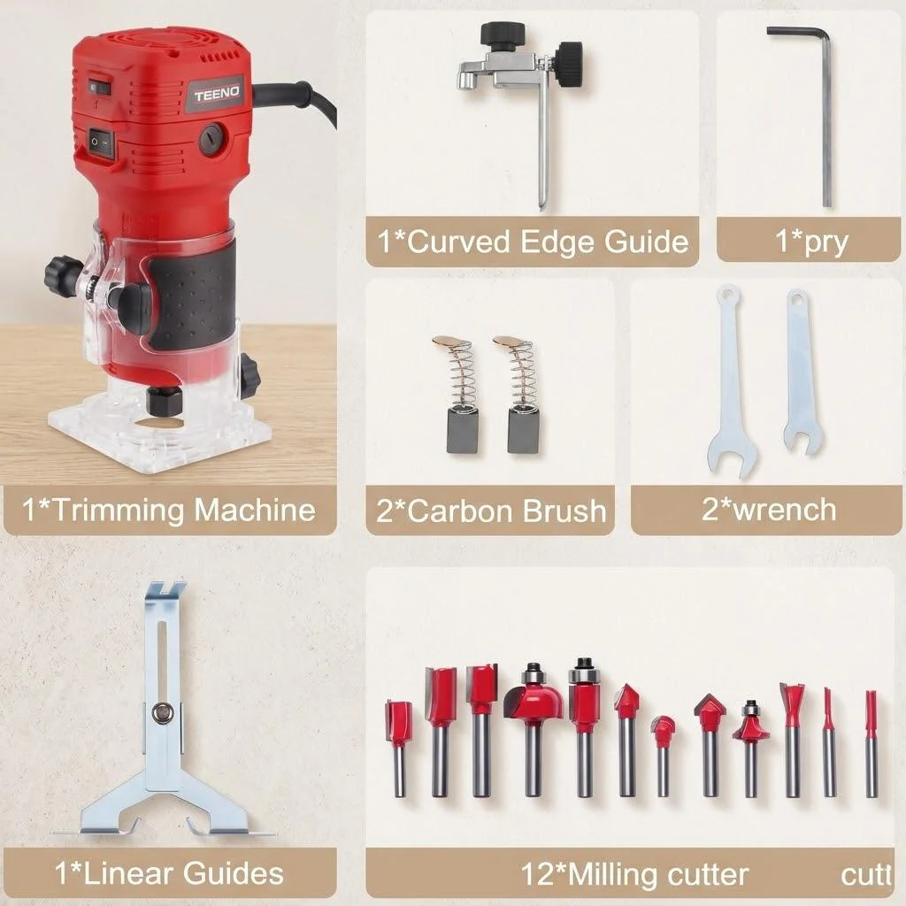 Red 650W Electric Wood Router for Precise Craftsmanship 7 Red 650W Electric Wood Router for Precise Craftsmanship - Image 7