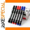 Set of Vibrant Permanent Markers in Black, Red, Blue