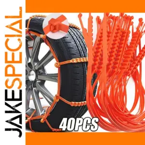 Bright Orange Tire Anti-Skid Straps Set