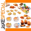 Miniature Dollhouse Breakfast Set with Food Items