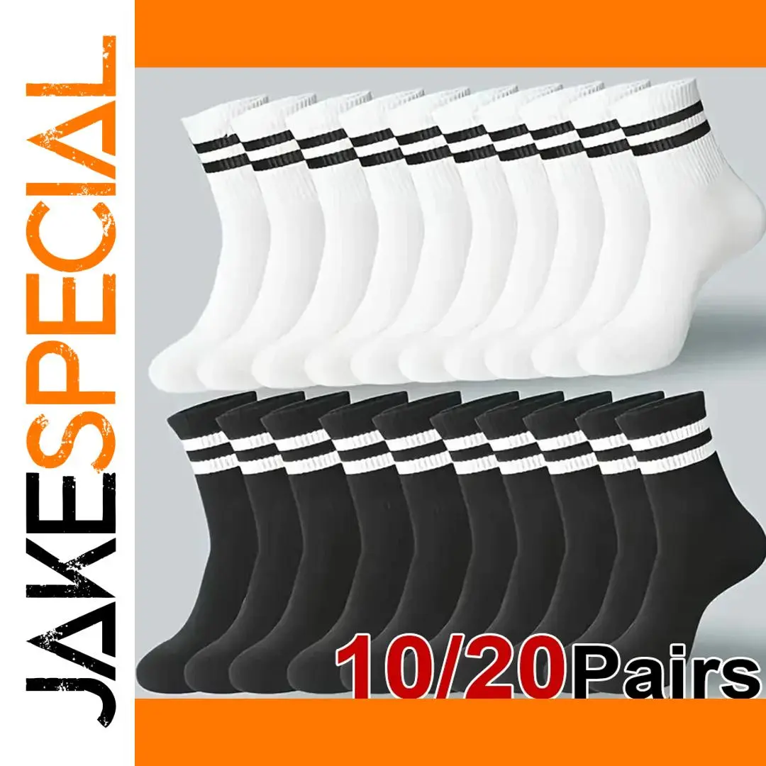 Striped Crew Socks for Men & Women Pack of 10/20 1 Striped Crew Socks for Men & Women Pack of 10/20
