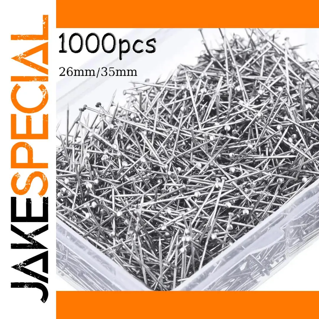 Stainless Steel Sewing Pins Set, 1000 Pieces 1 Stainless Steel Sewing Pins Set, 1000 Pieces