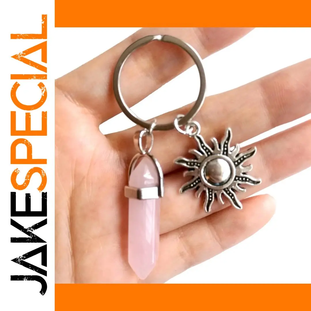 Celestial Sun and Moon Hexagonal Keychain 1 Celestial Sun and Moon Hexagonal Keychain