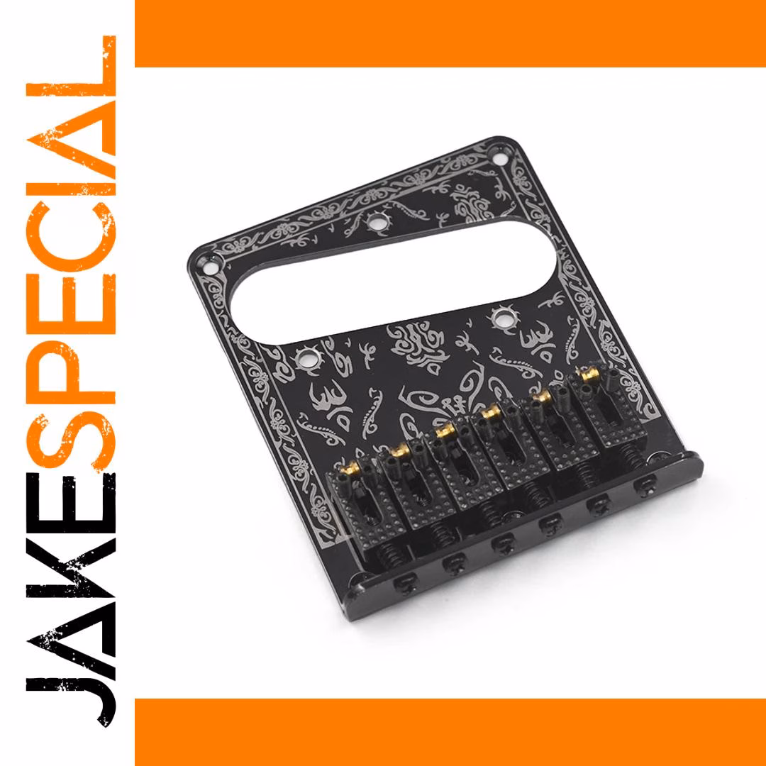 Black 6-String Guitar Bridge for FD TL 1 Black 6-String Guitar Bridge for FD TL