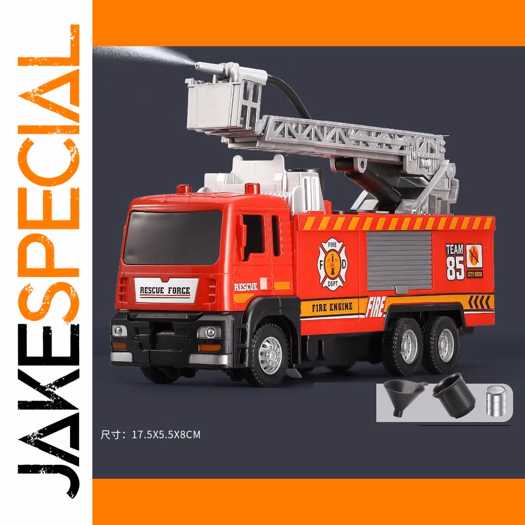 1:32 Scale Water Spray Fire Truck with Lights 1 1:32 Scale Water Spray Fire Truck with Lights