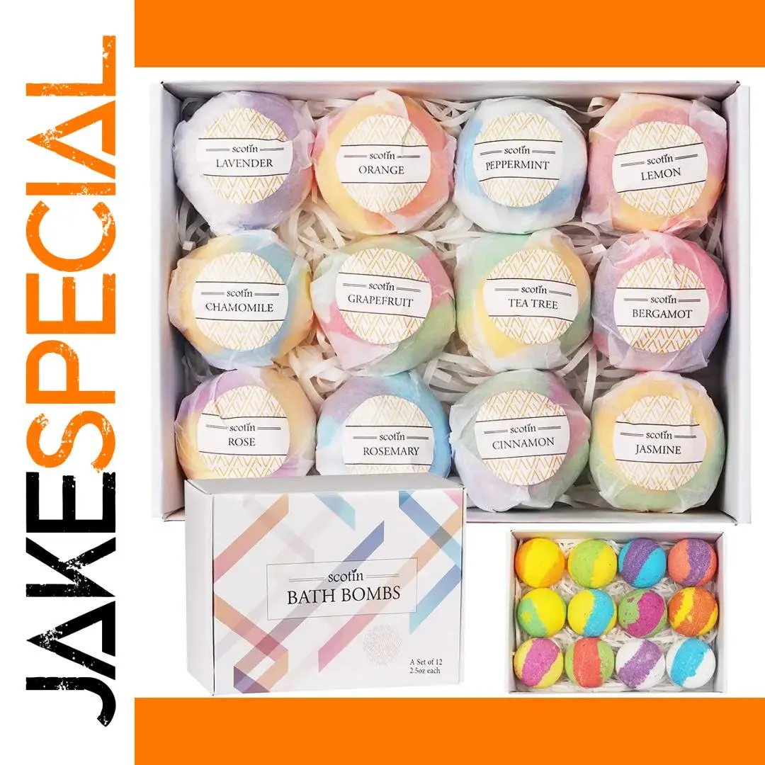 Vremou 12-Piece Bath Bomb Set with Lavender Scent 1 Vremou 12-Piece Bath Bomb Set with Lavender Scent