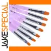 7-Piece Nail Art Brush Set with Pink Handles