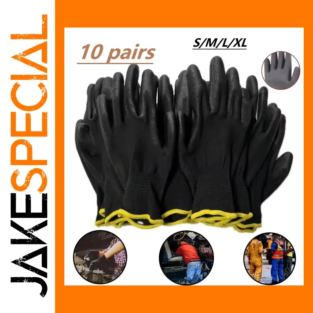 Black Polyurethane Safety Gloves for Work 1 Black Polyurethane Safety Gloves for Work