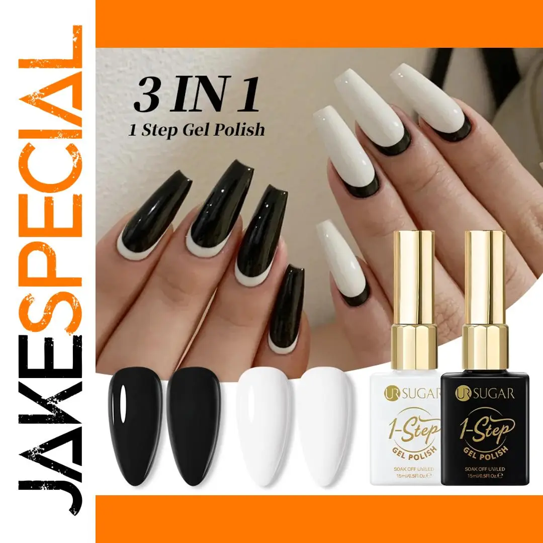 Black and White 15ml Gel Polish Set for Nails 1 Black and White 15ml Gel Polish Set for Nails