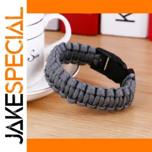 Men's Survival Paracord Bracelet with POM Buckle