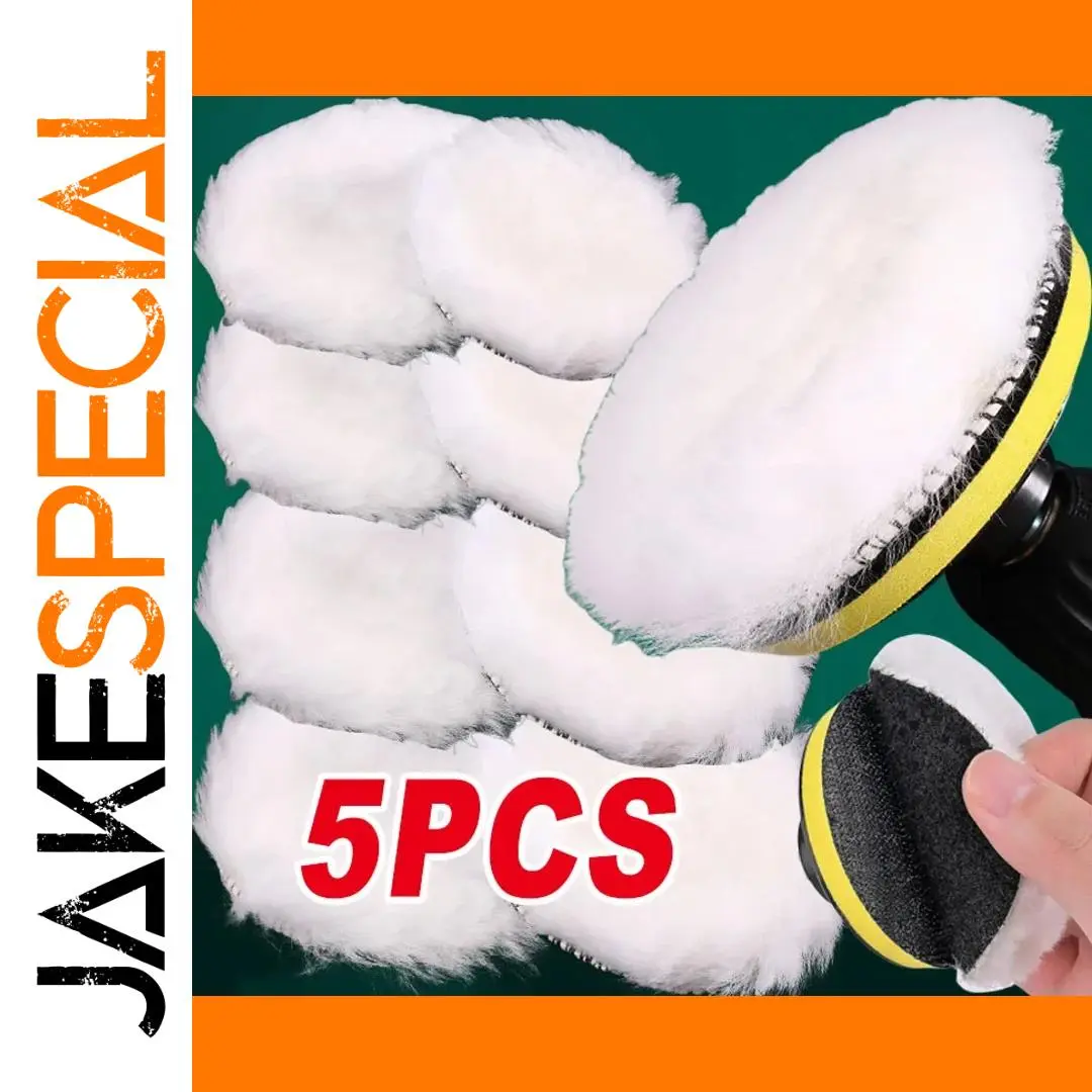 Car Polishing Kit with 5 Wool Pads and Buffing Discs 1 Car Polishing Kit with 5 Wool Pads and Buffing Discs