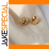 Gold Twist Knit Knot Earrings for Women