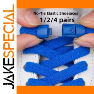 Bright Blue Elastic No-Tie Shoelaces for Sneakers