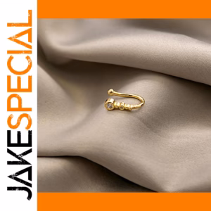 Elegant Gold Zircon Nose Ring with Zircon Accents
