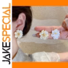 White Gardenia Flower Stud Earrings for Women