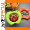Bright Green and Orange Apple-Shaped Fruit Slicer