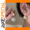 Elegant Faux Pearl Earrings with Floral Design