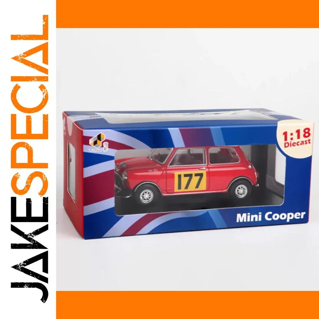 Vibrant Red Mini Cooper #177 Diecast Model 1 Vibrant Red Mini Cooper #177 Diecast Model