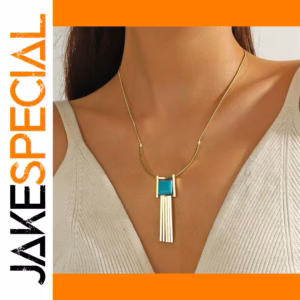 Bohemian Stainless Steel Necklace with Turquoise Pendant