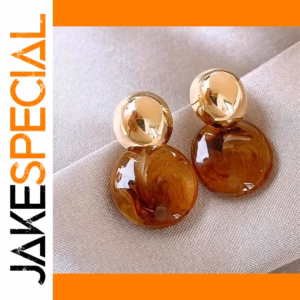 Vintage Gold and Tiger Eye Drop Earrings