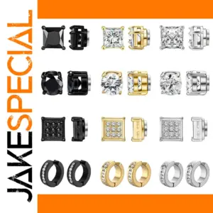 Stainless Steel Magnetic Hoop Earrings Set