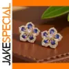 Floral Gold Silver Rose Earrings for Women