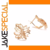 Leaf-Shaped Gold Hoop Earrings for Women