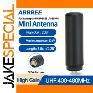 Black Mini Radio Antenna with SMA-Female Connector